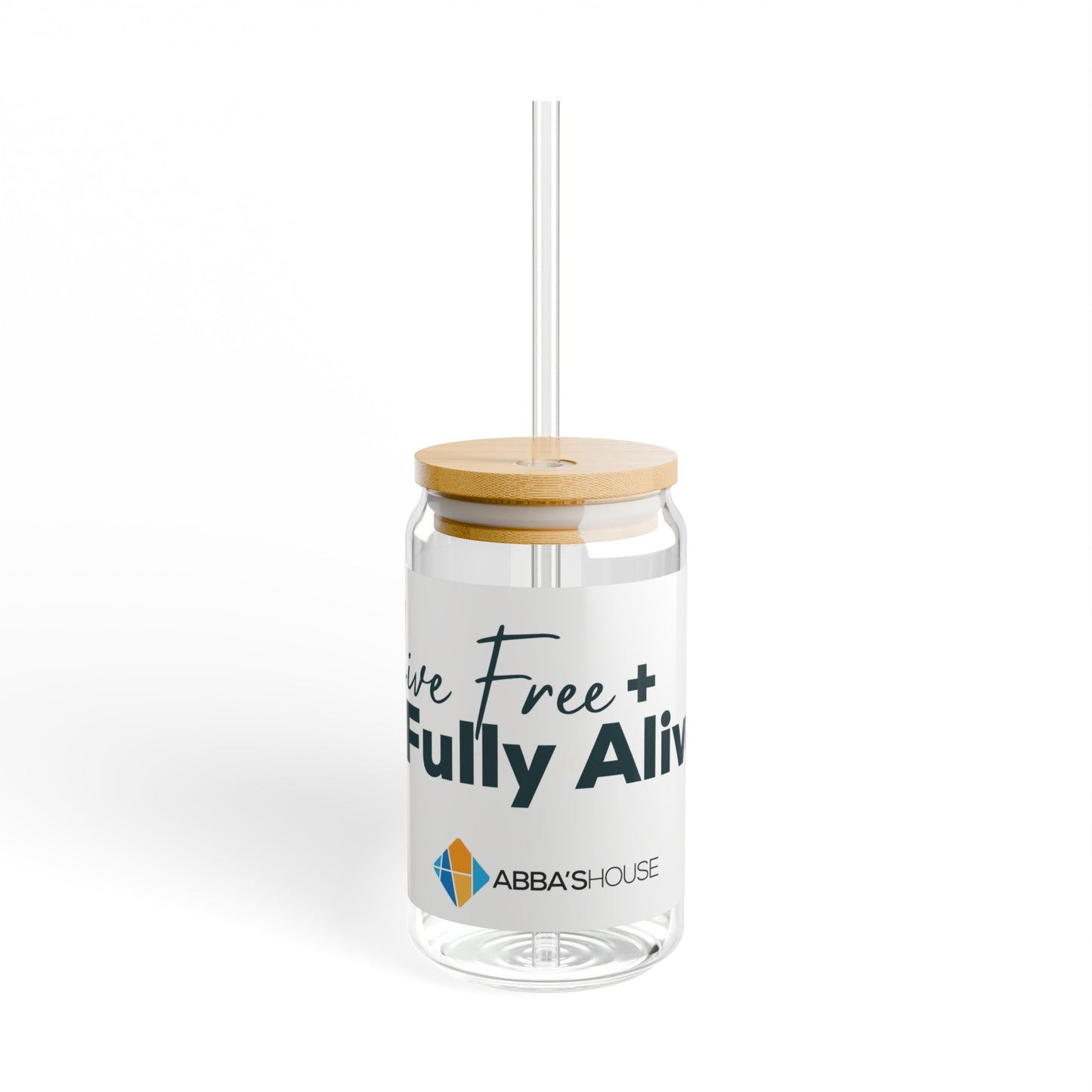 Live Free + Fully Alive Sipper Glass, 16oz