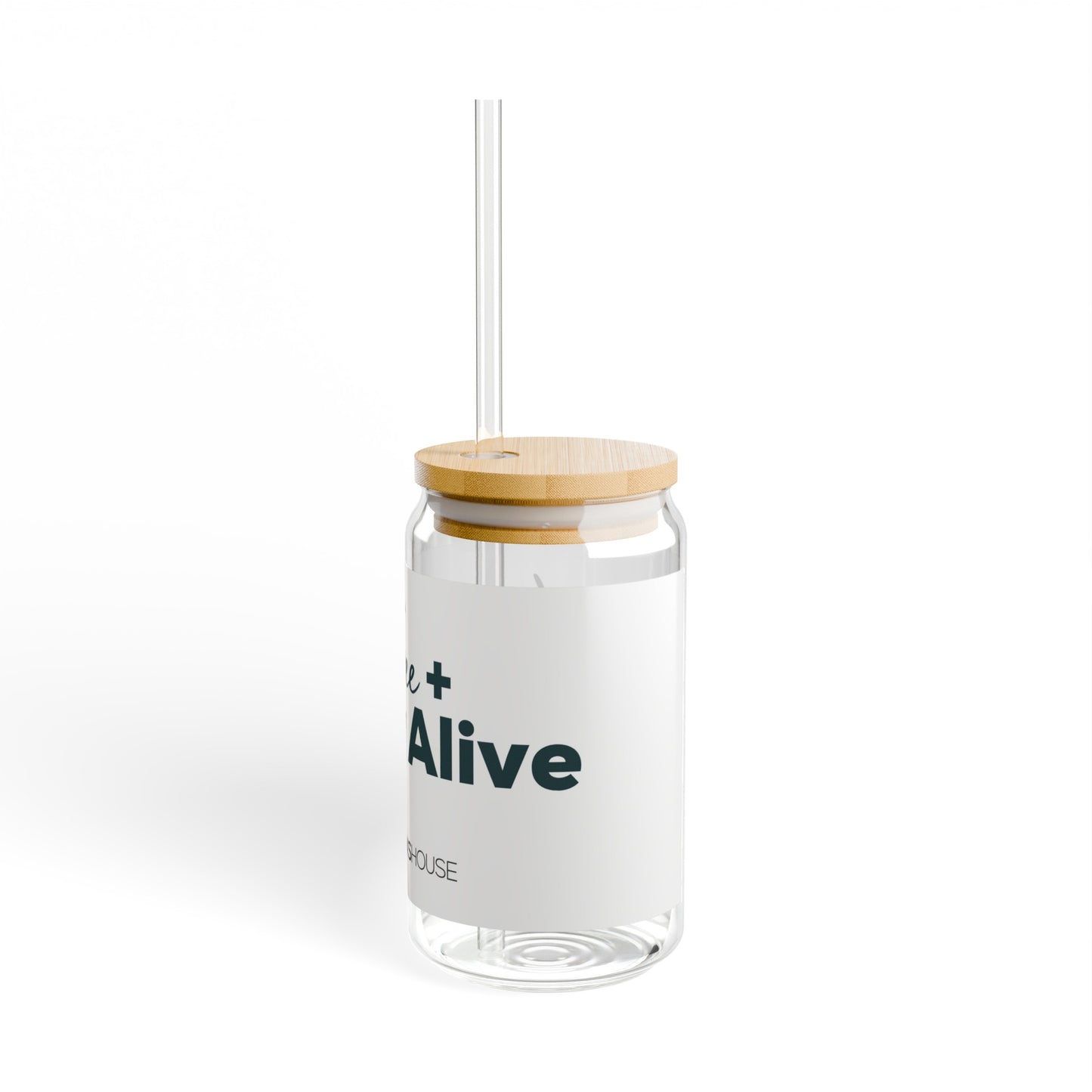 Live Free + Fully Alive Sipper Glass, 16oz